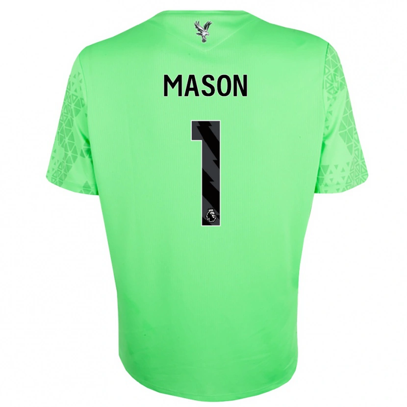 Danxen Niño Camiseta Jack Mason #1 Verde Negro Portero Equipación 2025/26 La Camisa