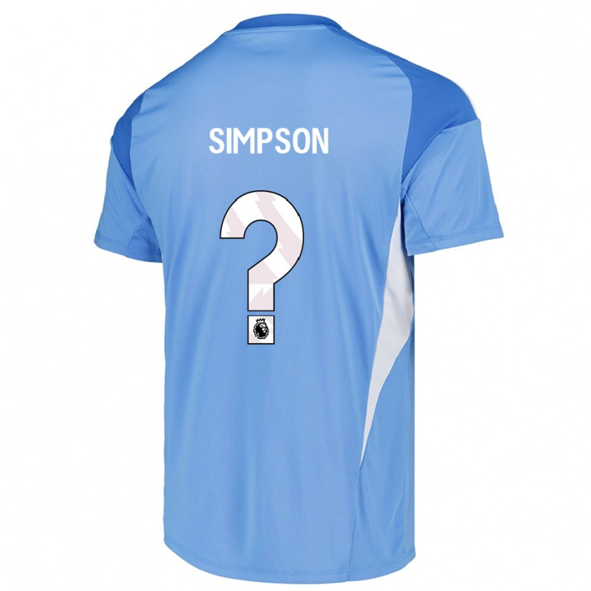 Danxen Niño Camiseta Carrie Simpson #0 Azul Cielo Blanco Portero Equipación 2025/26 La Camisa