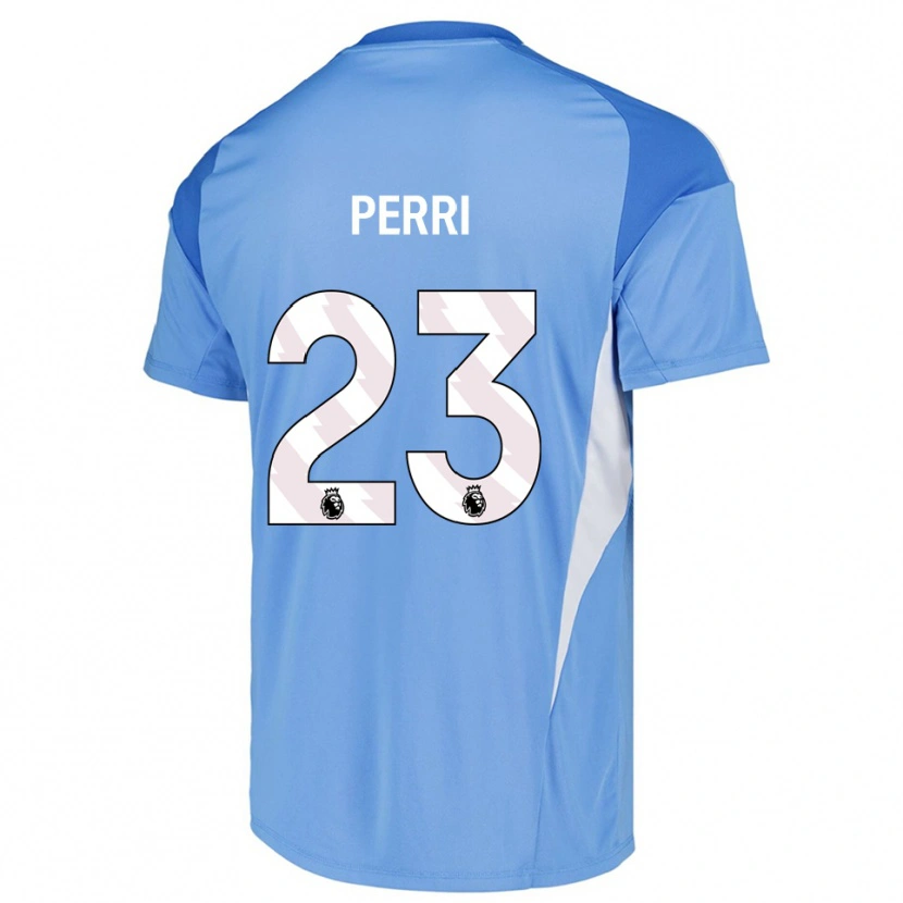 Danxen Niño Camiseta Lucas Perri #23 Azul Cielo Blanco Portero Equipación 2025/26 La Camisa