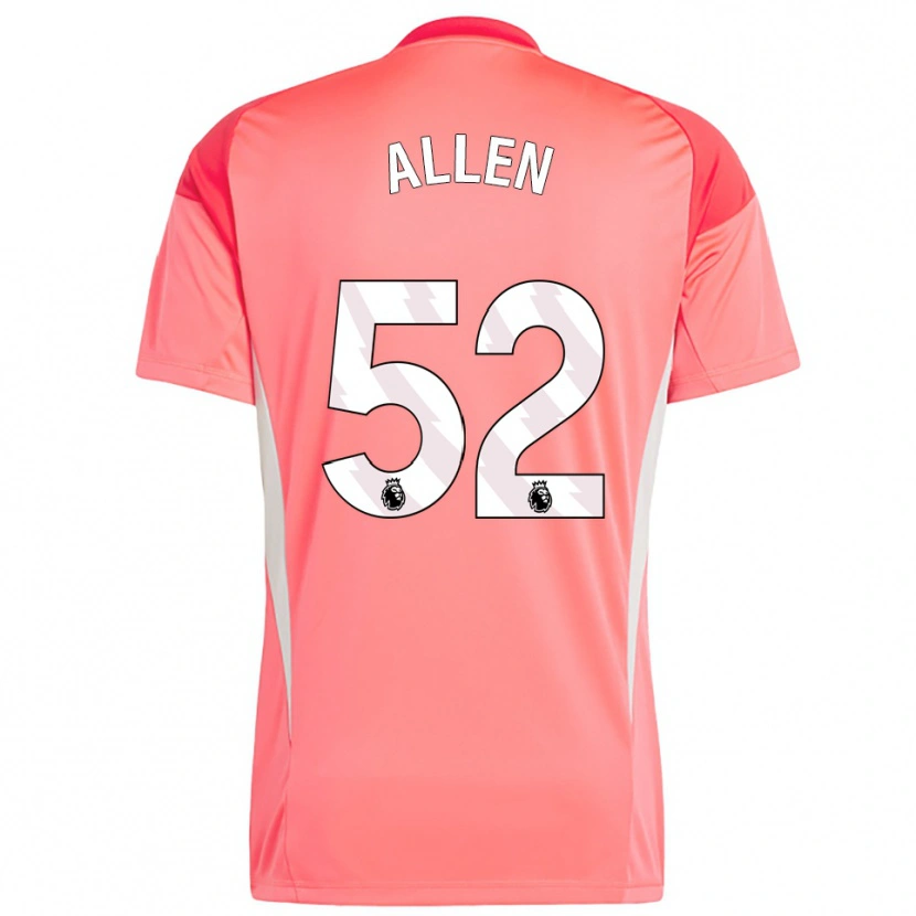 Danxen Niño Camiseta Michael Allen #52 Blanco Rojo Portero Equipación 2025/26 La Camisa