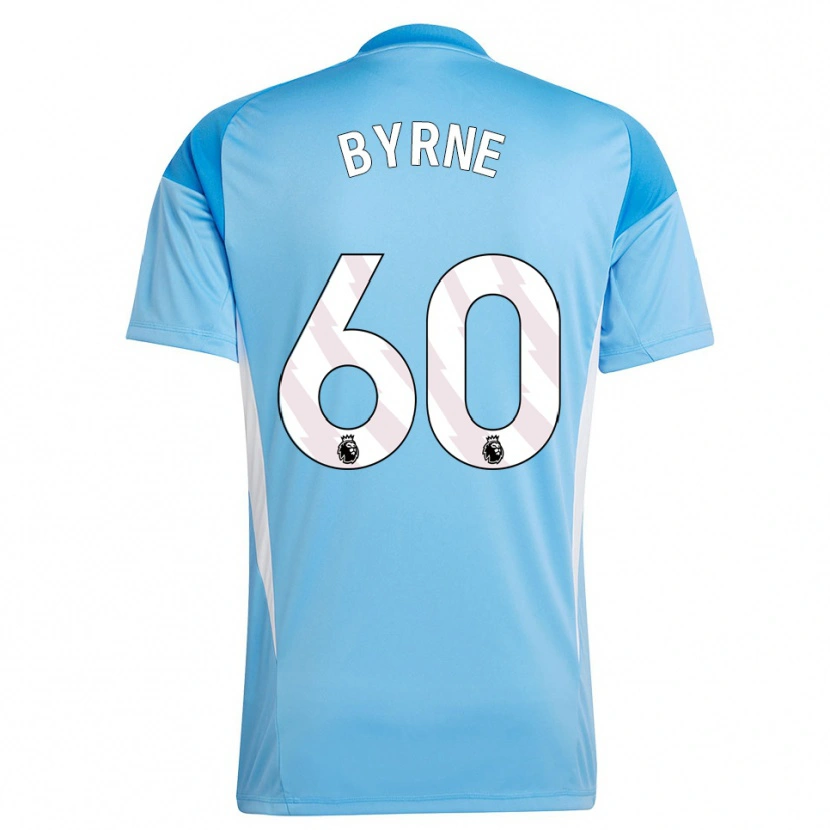 Danxen Niño Camiseta Reece Byrne #60 Azul Blanco Portero Equipación 2025/26 La Camisa