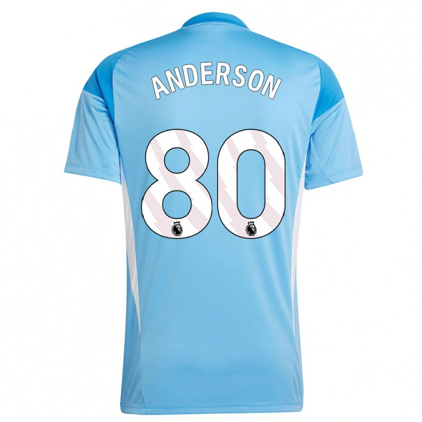 Danxen Niño Camiseta Will Anderson #80 Azul Blanco Portero Equipación 2025/26 La Camisa