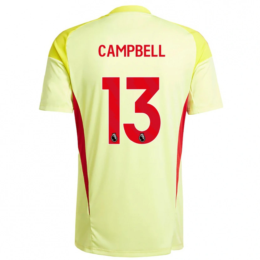 Danxen Niño Camiseta Luke Campbell #13 Amarillo Naranja Claro Portero Equipación 2025/26 La Camisa