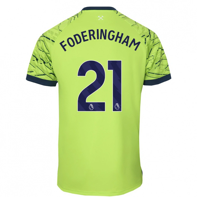 Danxen Niño Camiseta Wes Foderingham #21 Verde Fluorescente Portero Equipación 2025/26 La Camisa