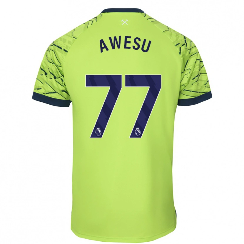Danxen Niño Camiseta Lanre Awesu #77 Verde Fluorescente Portero Equipación 2025/26 La Camisa