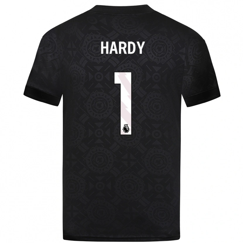 Danxen Niño Camiseta George Hardy #1 Blanco Negro Portero Equipación 2025/26 La Camisa