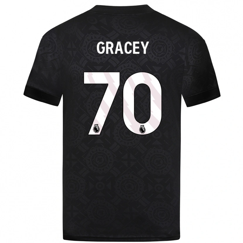 Danxen Niño Camiseta Josh Gracey #70 Blanco Negro Portero Equipación 2025/26 La Camisa