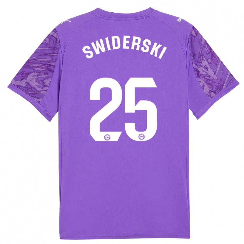 Danxen Niño Camiseta Grégoire Swiderski #25 Púrpura Blanco Portero Equipación 2025/26 La Camisa