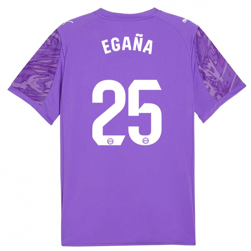 Danxen Niño Camiseta Eider Egaña #25 Púrpura Blanco Portero Equipación 2025/26 La Camisa