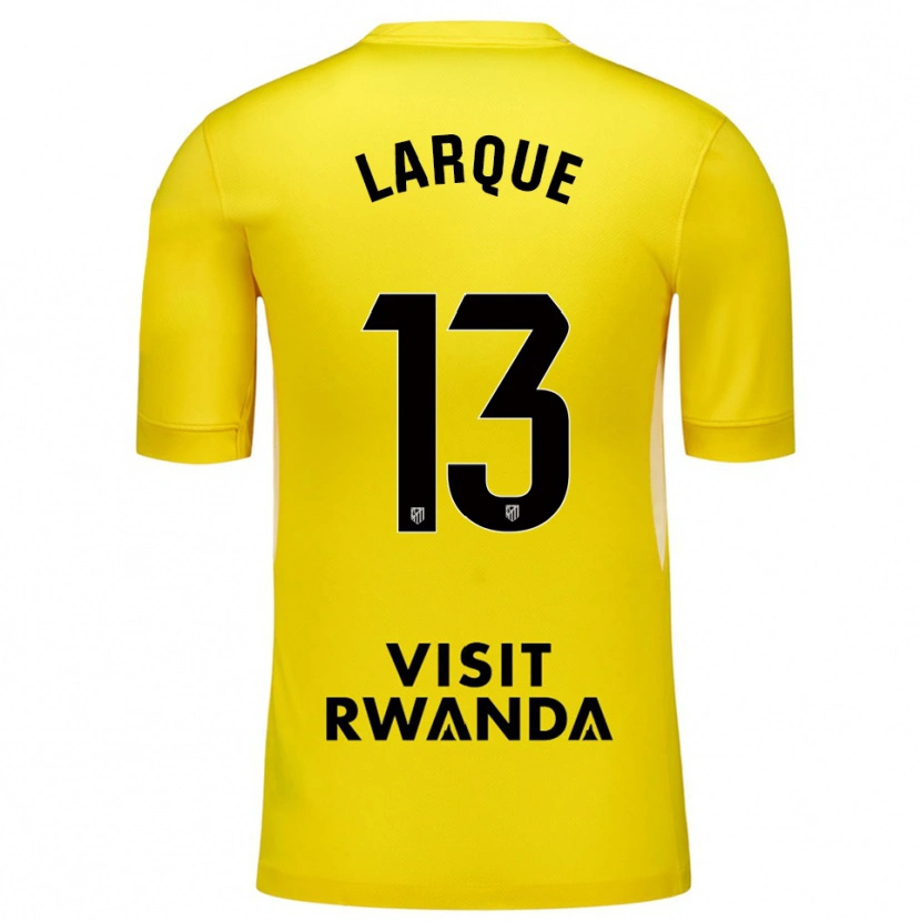 Danxen Niño Camiseta Patricia Larqué #13 Amarillo Negro Portero Equipación 2025/26 La Camisa