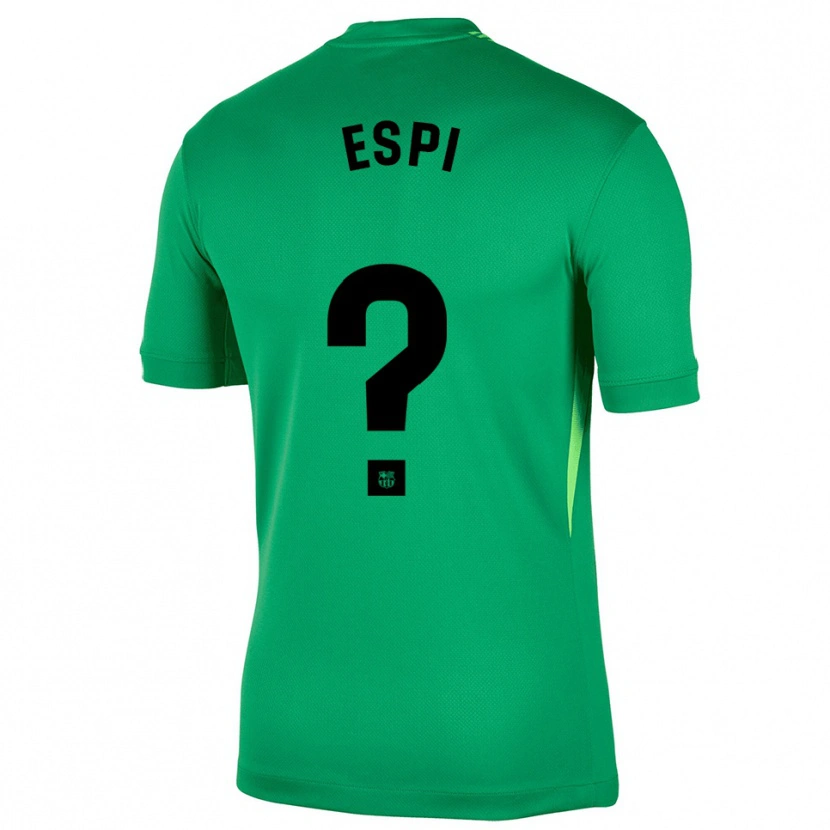 Danxen Niño Camiseta Pau Espi #0 Verde Negro Portero Equipación 2025/26 La Camisa