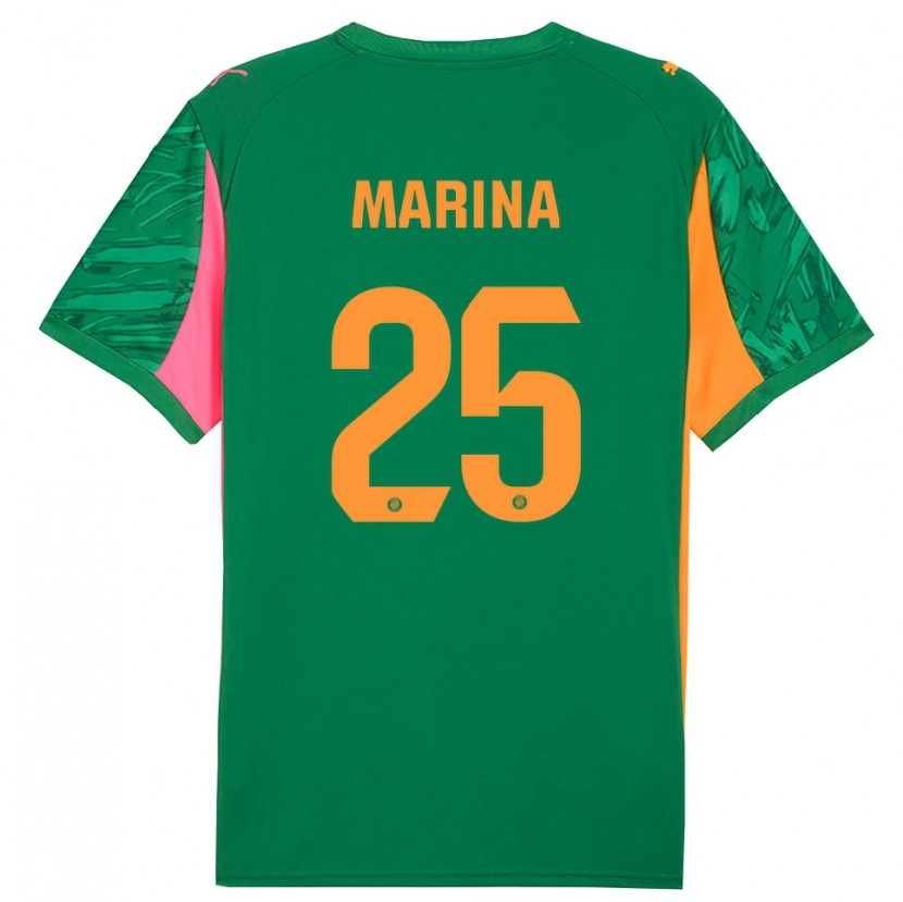 Danxen Niño Camiseta Sergi Marina #25 Verde Naranja Portero Equipación 2025/26 La Camisa