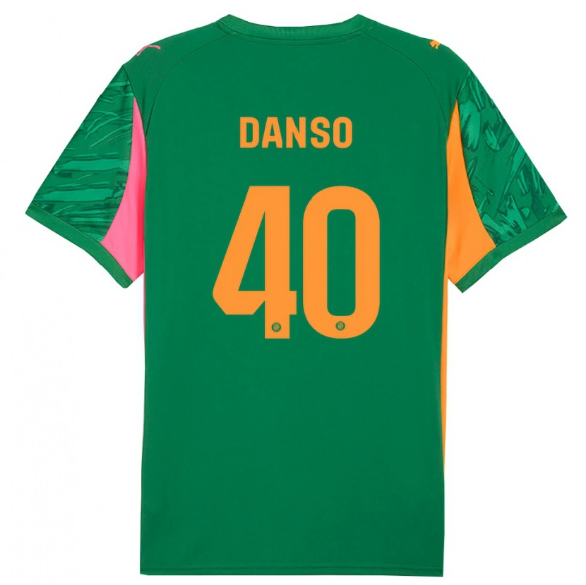 Danxen Niño Camiseta Jordi Danso #40 Verde Naranja Portero Equipación 2025/26 La Camisa
