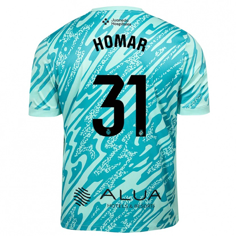 Danxen Niño Camiseta Gaspar Homar #31 Cian Negro Portero Equipación 2025/26 La Camisa