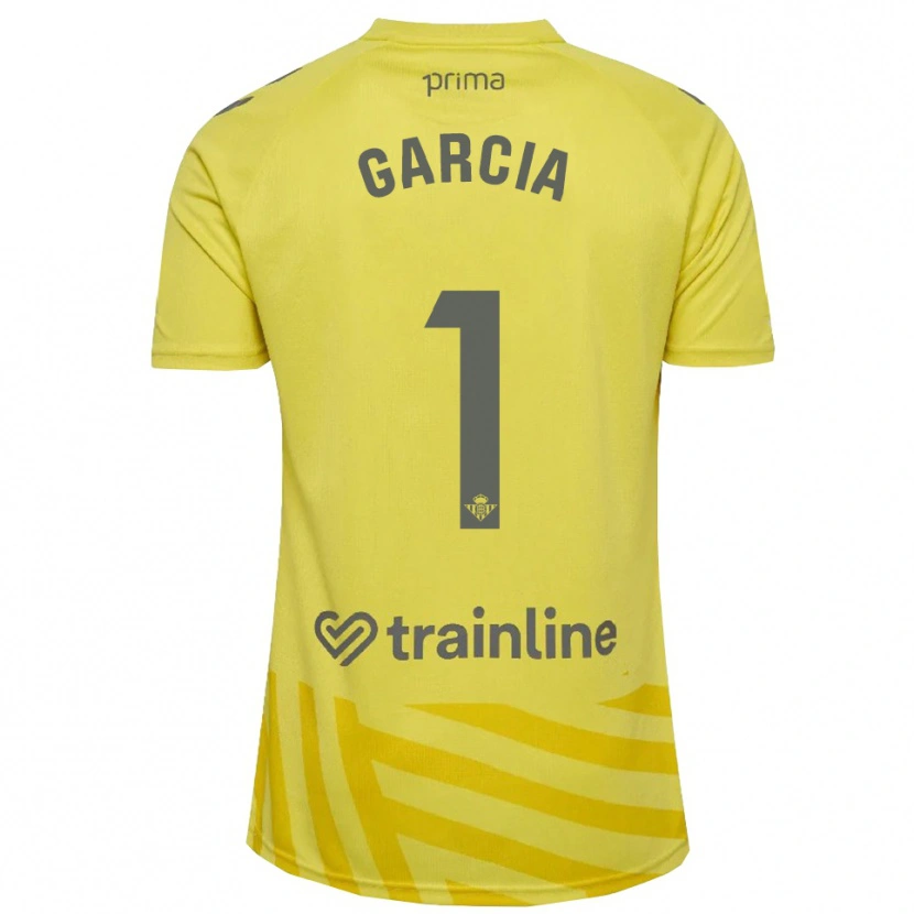 Danxen Niño Camiseta Germán García #1 Amarillo Gris Portero Equipación 2025/26 La Camisa