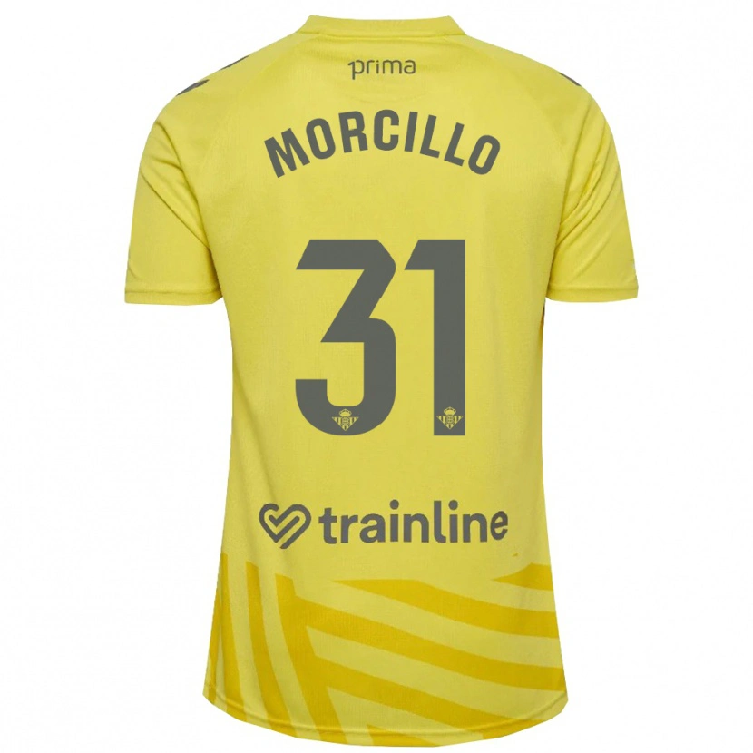 Danxen Niño Camiseta Ana Morcillo #31 Amarillo Gris Portero Equipación 2025/26 La Camisa