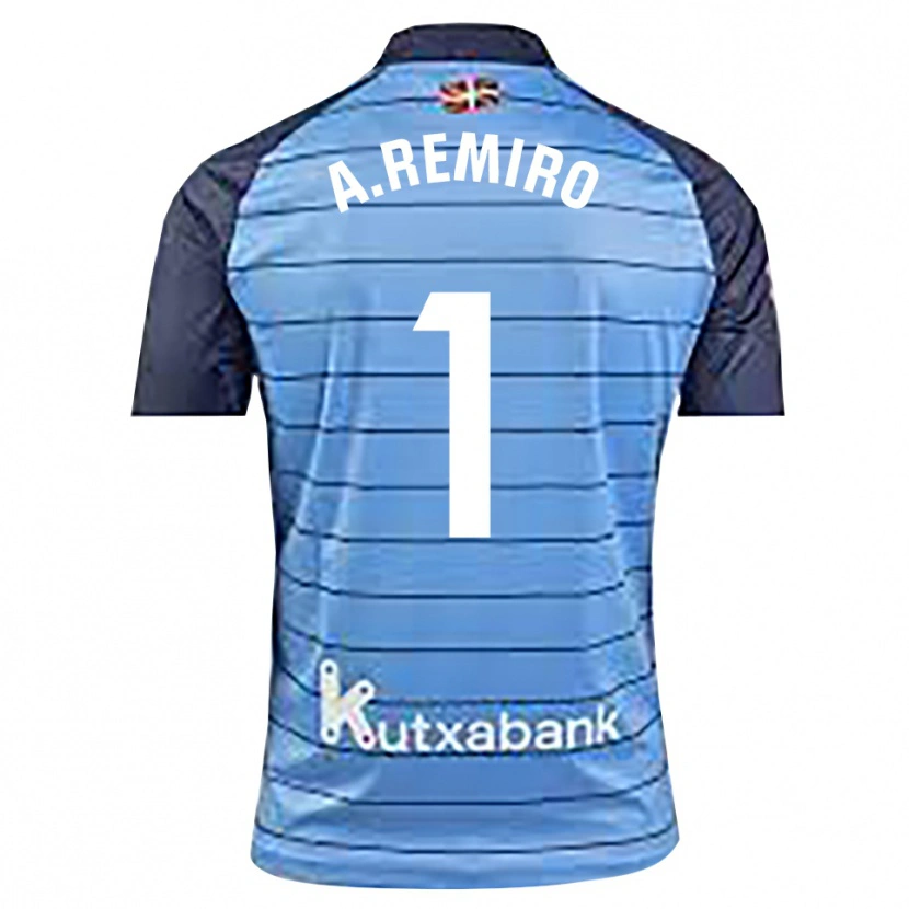 Danxen Niño Camiseta Álex Remiro #1 Azul Marino Portero Equipación 2025/26 La Camisa
