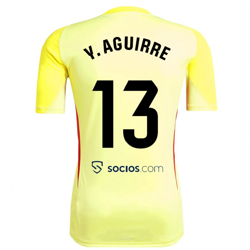 Danxen Niño Camiseta Yolanda Aguirre Gutiérrez #13 Amarillo Rojo Negro Portero Equipación 2025/26 La Camisa