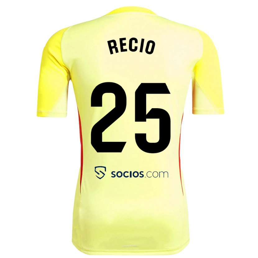 Danxen Niño Camiseta Sergio Recio #25 Amarillo Rojo Negro Portero Equipación 2025/26 La Camisa