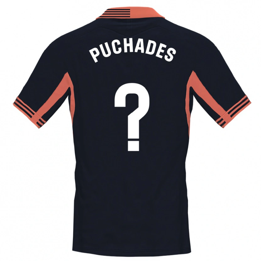 Danxen Niño Camiseta Fran Puchades #0 Negro Blanco Naranja Portero Equipación 2025/26 La Camisa