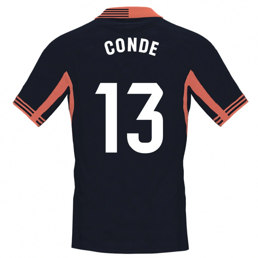 Danxen Niño Camiseta Diego Conde #13 Negro Blanco Naranja Portero Equipación 2025/26 La Camisa