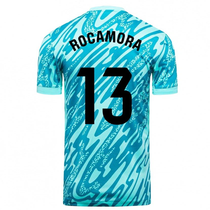 Danxen Niño Camiseta María Rocamora Díaz #13 Azul Cielo Blanco Portero Equipación 2025/26 La Camisa
