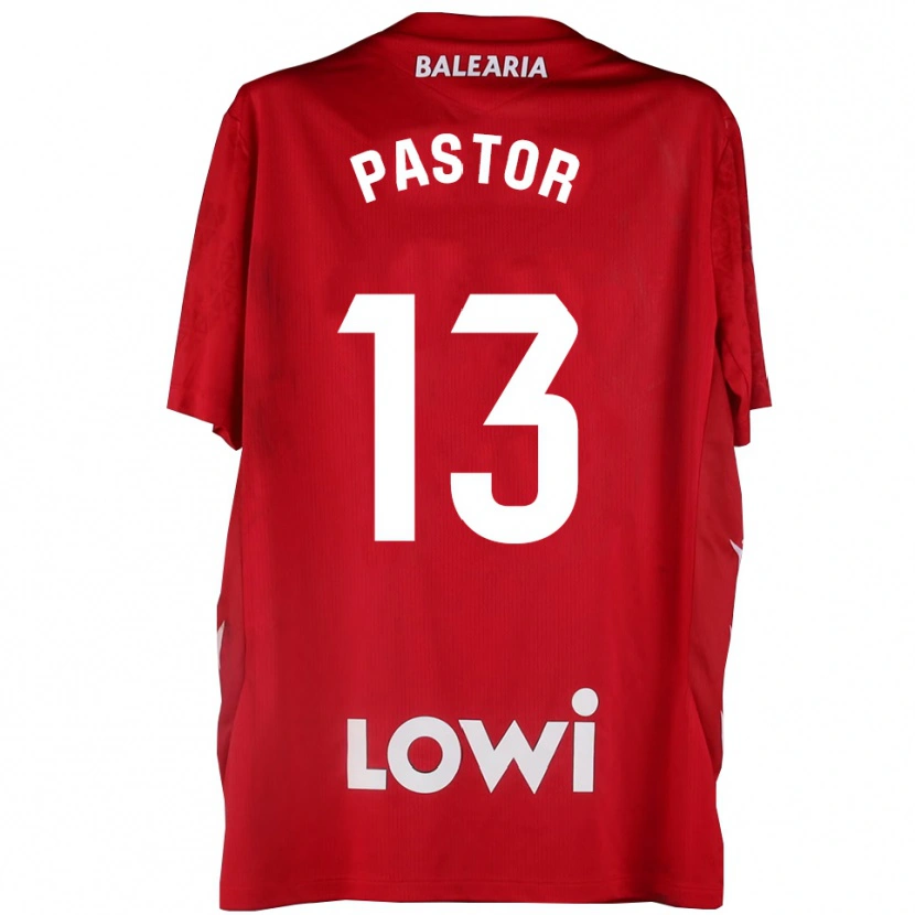 Danxen Niño Camiseta Alfonso Pastor #13 Rojo Blanco Portero Equipación 2025/26 La Camisa