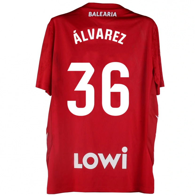 Danxen Niño Camiseta Anna Álvarez #36 Rojo Blanco Portero Equipación 2025/26 La Camisa