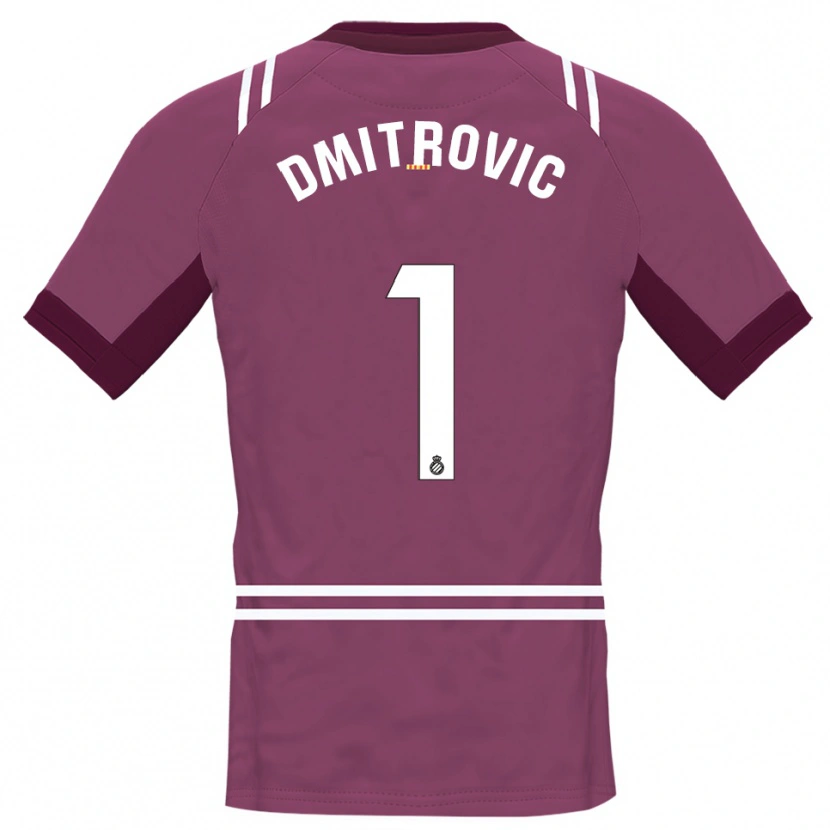 Danxen Niño Camiseta Marko Dmitrovic #1 Blanco Borgoña Portero Equipación 2025/26 La Camisa
