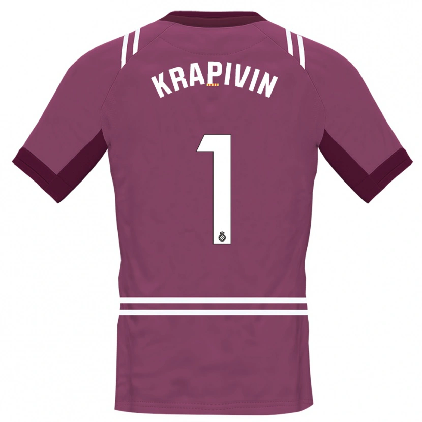 Danxen Niño Camiseta Yegor Krapivin #1 Blanco Borgoña Portero Equipación 2025/26 La Camisa