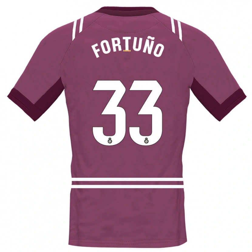Danxen Niño Camiseta Ángel Fortuño #33 Blanco Borgoña Portero Equipación 2025/26 La Camisa