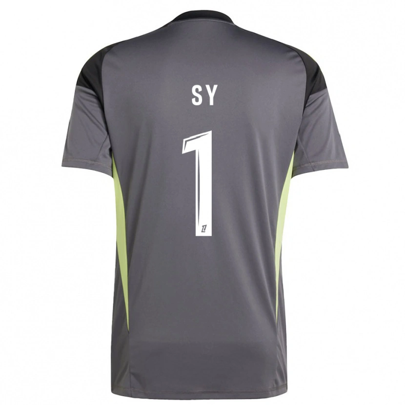 Danxen Niño Camiseta Seydou Sy #1 Gris Oscuro Verde Portero Equipación 2025/26 La Camisa