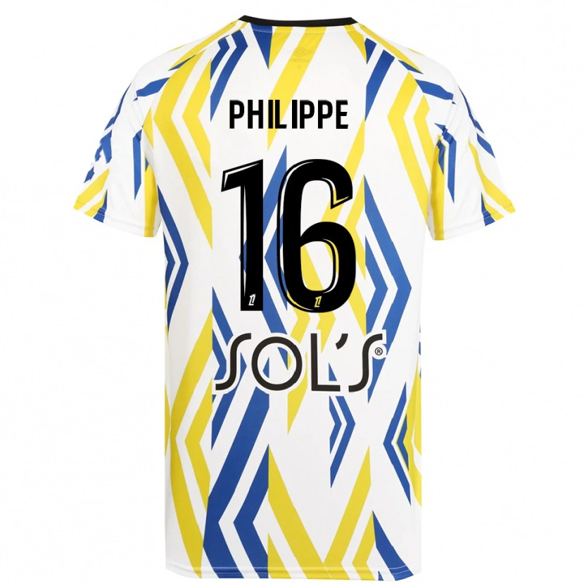 Danxen Niño Camiseta Laëtitia Philippe #16 Blanco Rojo Azul Portero Equipación 2025/26 La Camisa