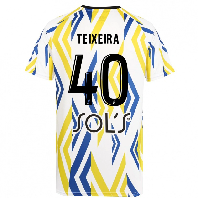 Danxen Niño Camiseta Alex Teixeira #40 Blanco Rojo Azul Portero Equipación 2025/26 La Camisa