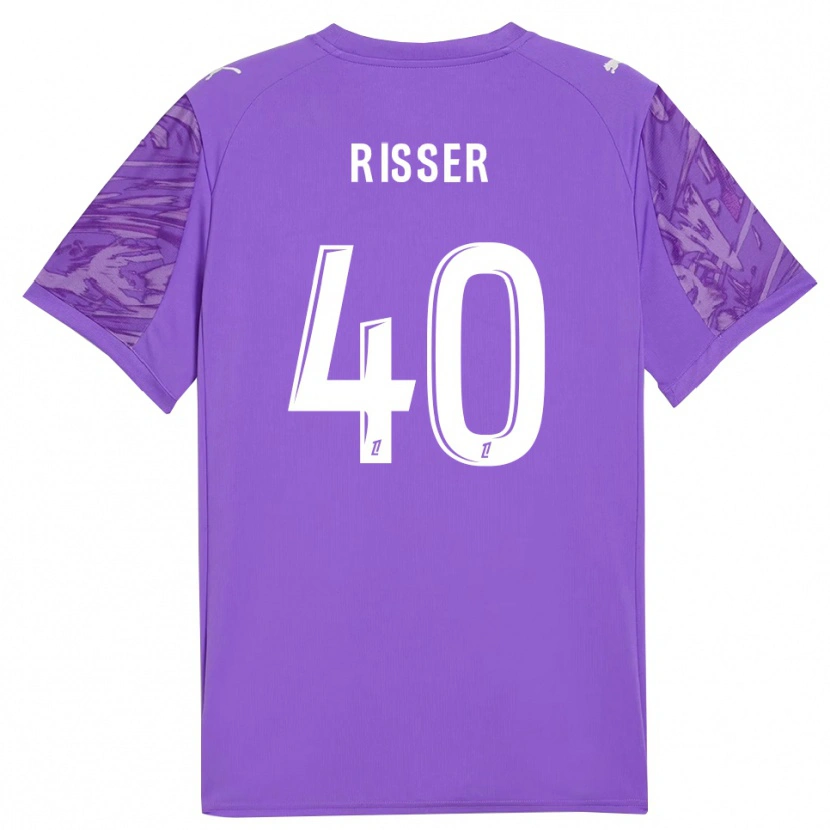 Danxen Niño Camiseta Robin Risser #40 Blanco Lilo Portero Equipación 2025/26 La Camisa