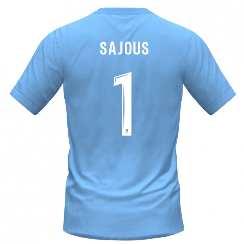 Danxen Niño Camiseta Thomas Sajous #1 Azul Negro Portero Equipación 2025/26 La Camisa