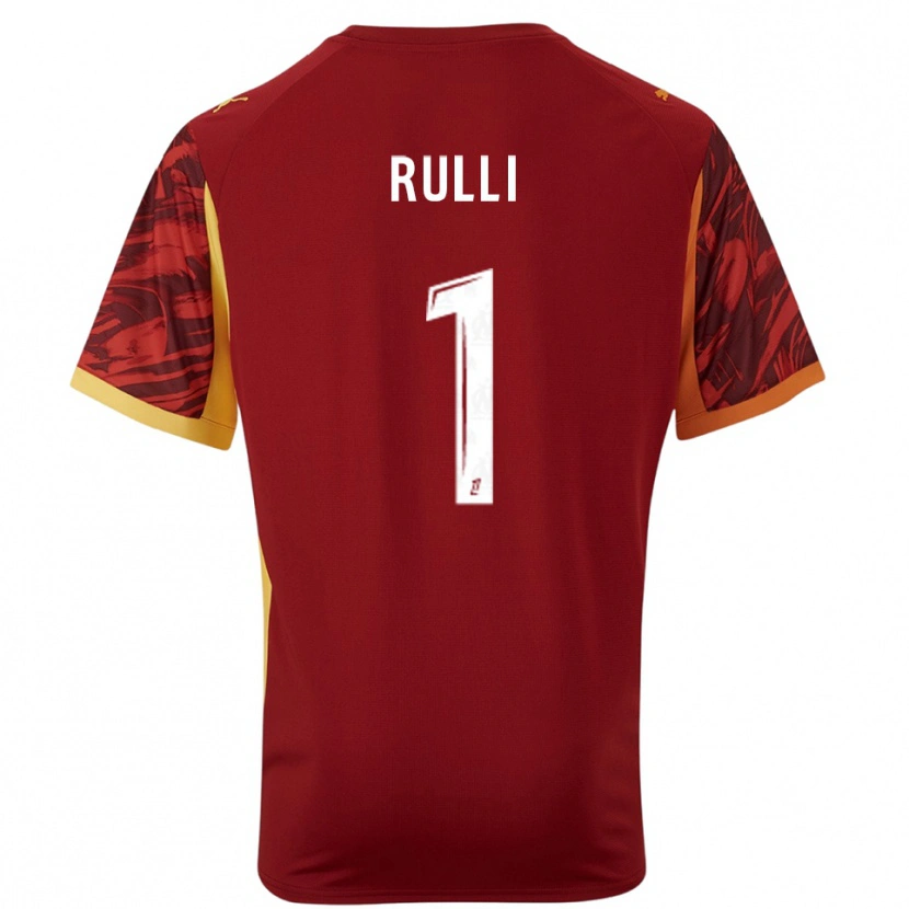 Danxen Niño Camiseta Gerónimo Rulli #1 Marrón Borgoña Portero Equipación 2025/26 La Camisa