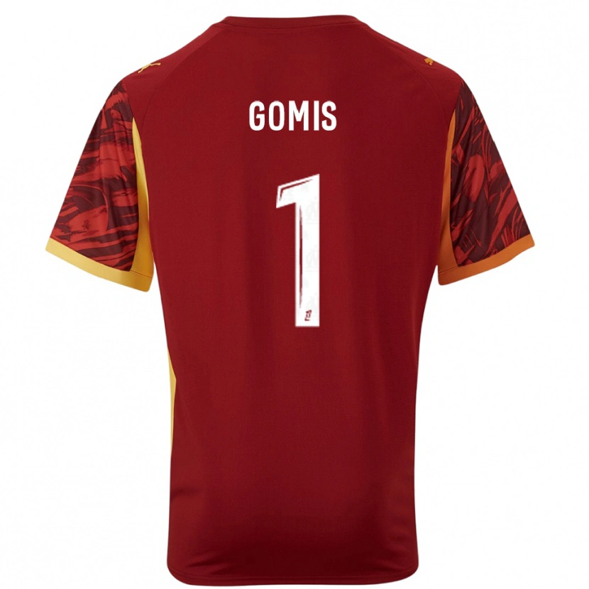 Danxen Niño Camiseta Ibrahim Gomis #1 Marrón Borgoña Portero Equipación 2025/26 La Camisa