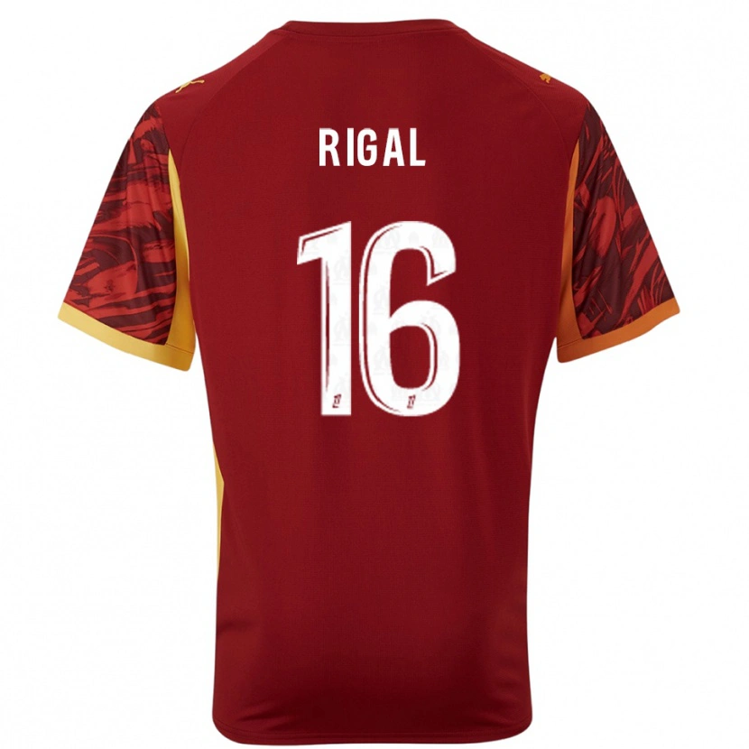 Danxen Niño Camiseta Pablo Rigal #16 Marrón Borgoña Portero Equipación 2025/26 La Camisa