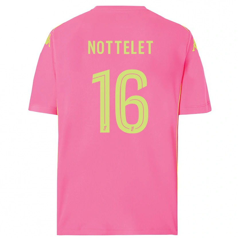 Danxen Niño Camiseta Gillian Nottelet #16 Rosa Caliente Portero Equipación 2025/26 La Camisa