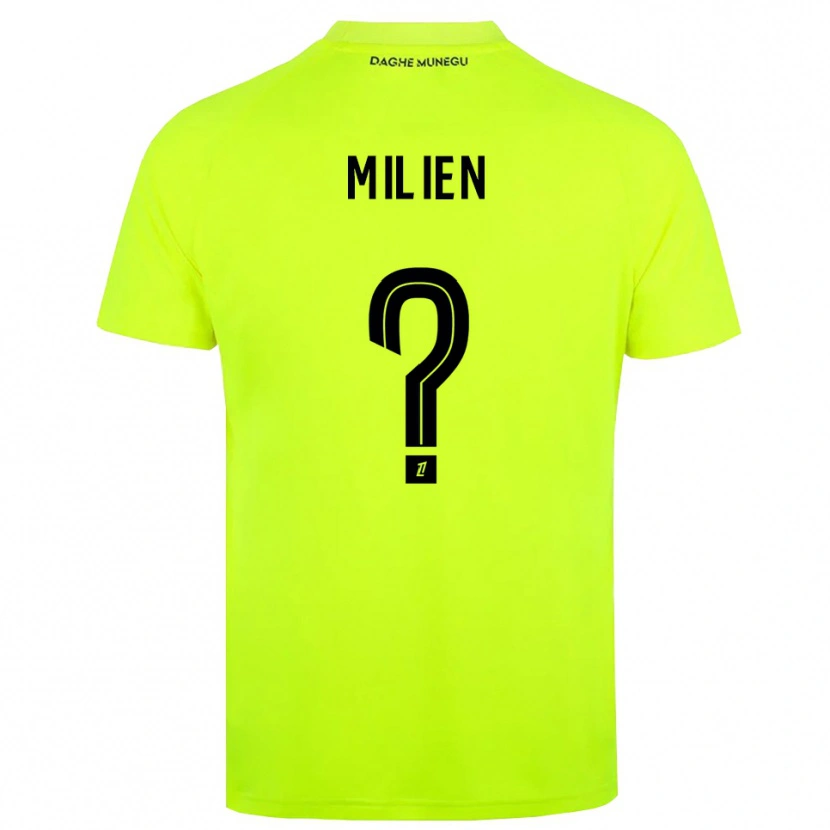 Danxen Niño Camiseta Kenley Milien #0 Verde Fluorescente Negro Portero Equipación 2025/26 La Camisa
