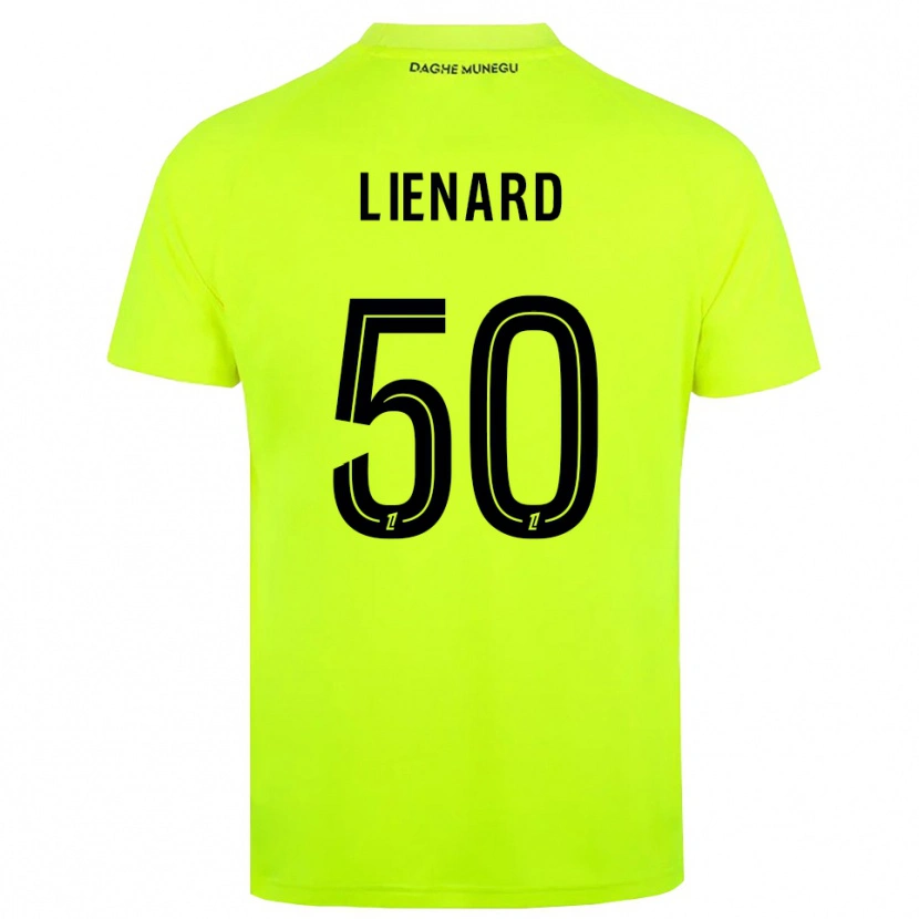 Danxen Niño Camiseta Yann Lienard #50 Verde Fluorescente Negro Portero Equipación 2025/26 La Camisa