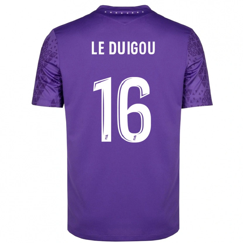 Danxen Niño Camiseta Daniel Le Duigou #16 Morado Blanco Portero Equipación 2025/26 La Camisa