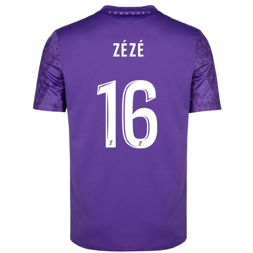 Danxen Niño Camiseta Yanel Zézé #16 Morado Blanco Portero Equipación 2025/26 La Camisa