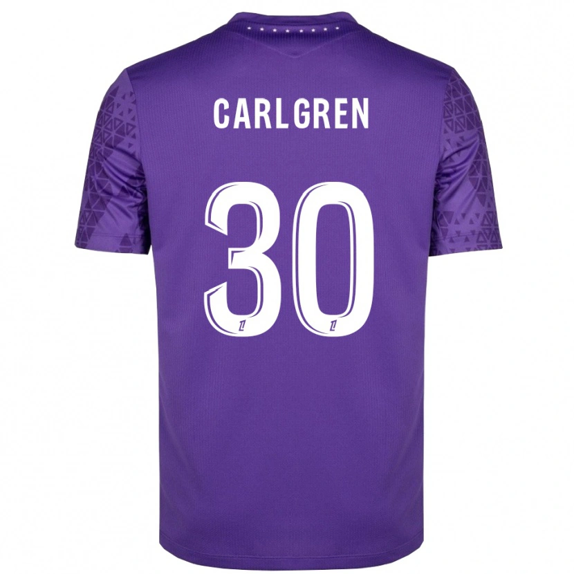 Danxen Niño Camiseta Patrik Carlgren #30 Morado Blanco Portero Equipación 2025/26 La Camisa