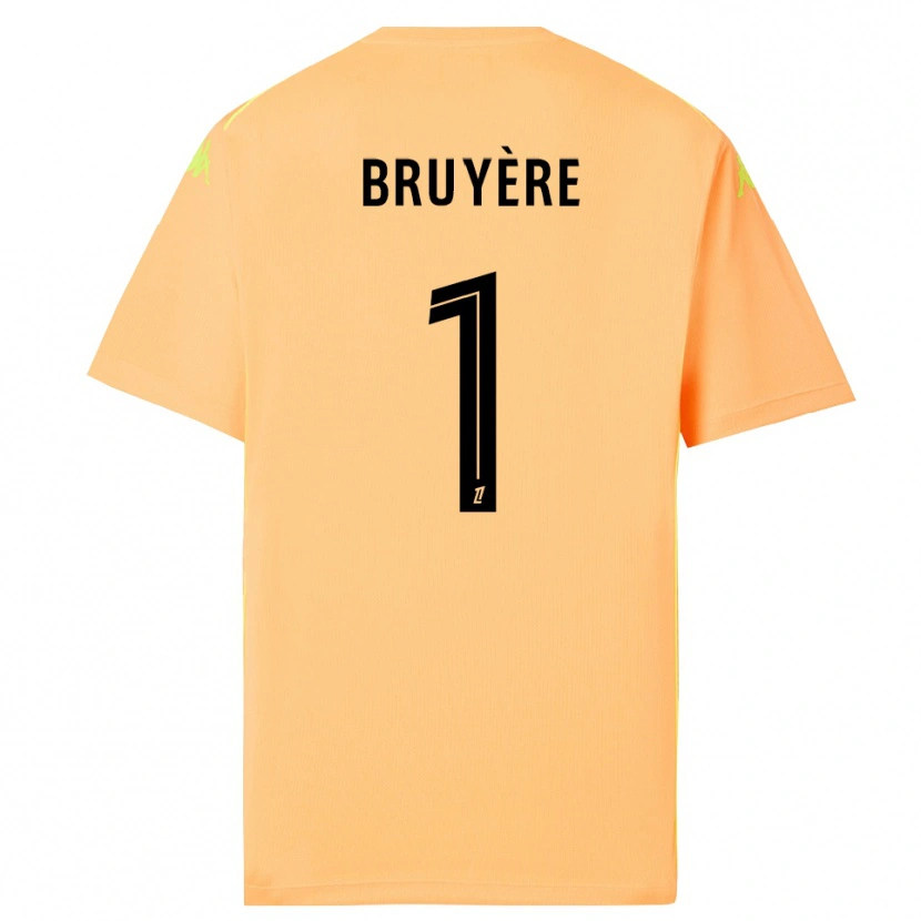Danxen Niño Camiseta Théo Bruyère #1 Naranja Oscuro Negro Portero Equipación 2025/26 La Camisa