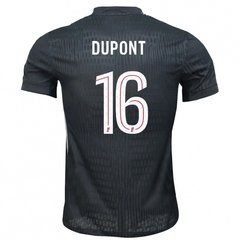 Danxen Niño Camiseta Raphaël Dupont #16 Gris Oscuro Negro Portero Equipación 2025/26 La Camisa