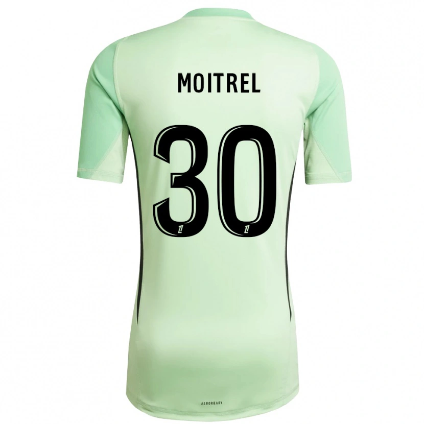 Danxen Niño Camiseta Pauline Moitrel #30 Verde Claro Negro Portero Equipación 2025/26 La Camisa