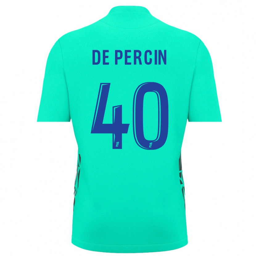 Danxen Niño Camiseta Théo De Percin #40 Azul Aguamarina Portero Equipación 2025/26 La Camisa