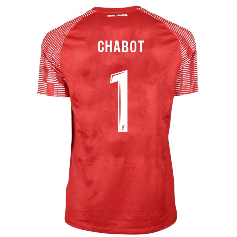 Danxen Niño Camiseta Max-Edgar Chabot #1 Rojo Blanco Portero Equipación 2025/26 La Camisa